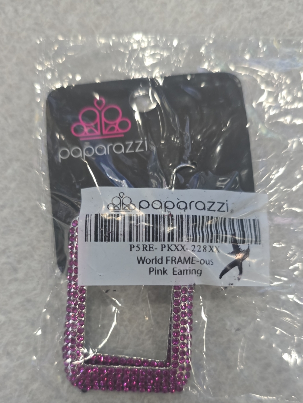 Paparazzi Hot Pink Rectangular Dangle Earrings